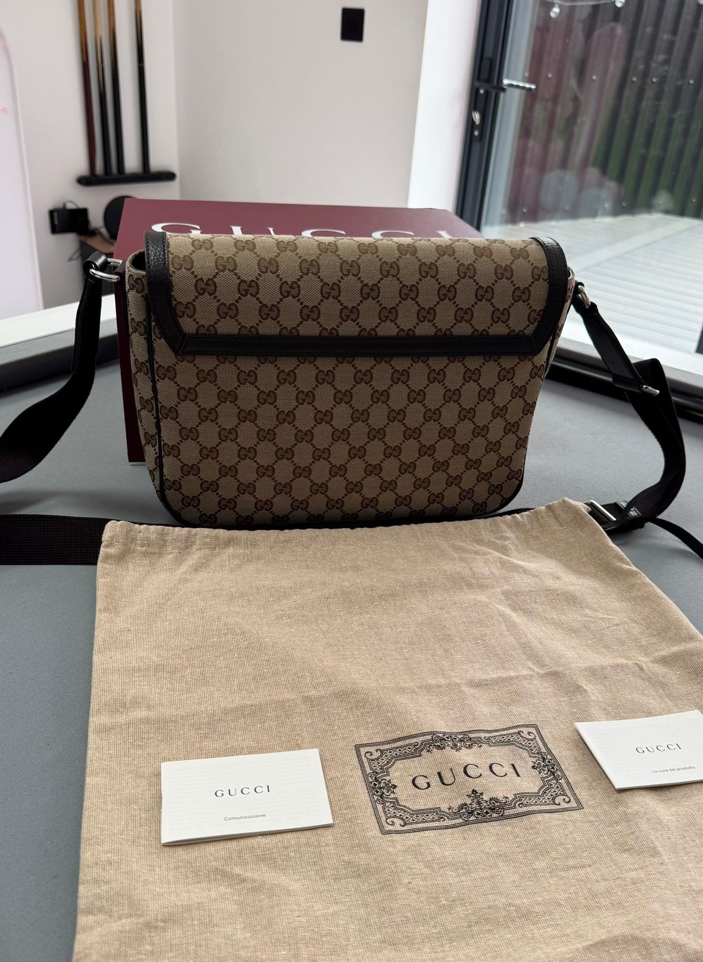 Gucci GG Flap Canvas Messenger Bag