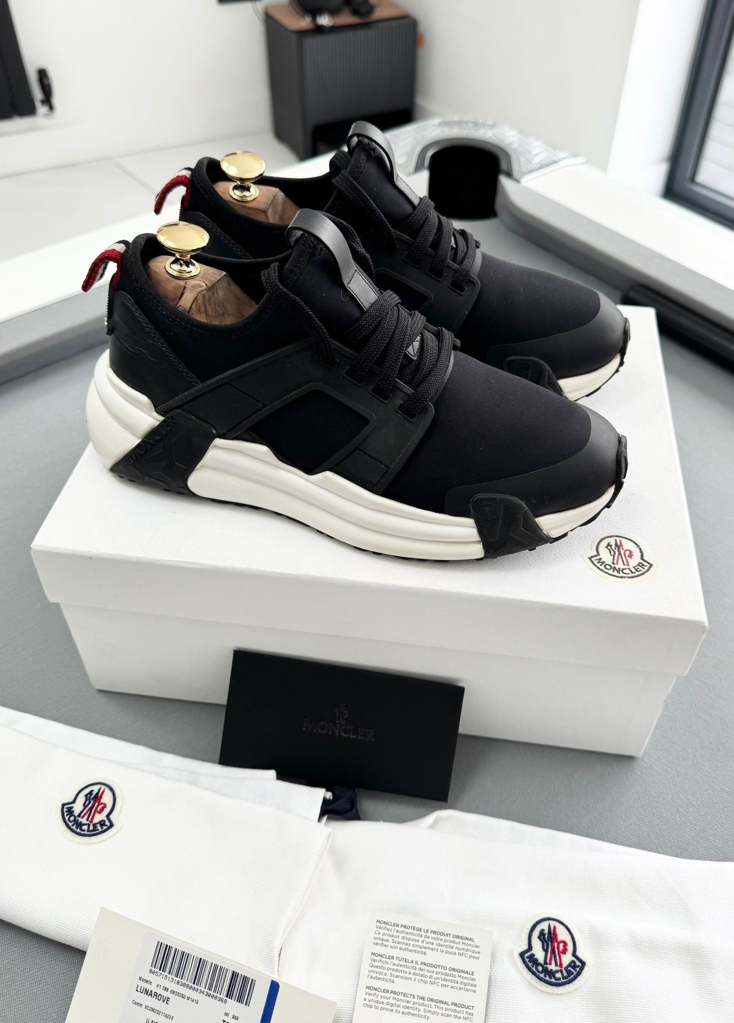 Moncler Black Lunarove Trainers - Size 5 (EU38)