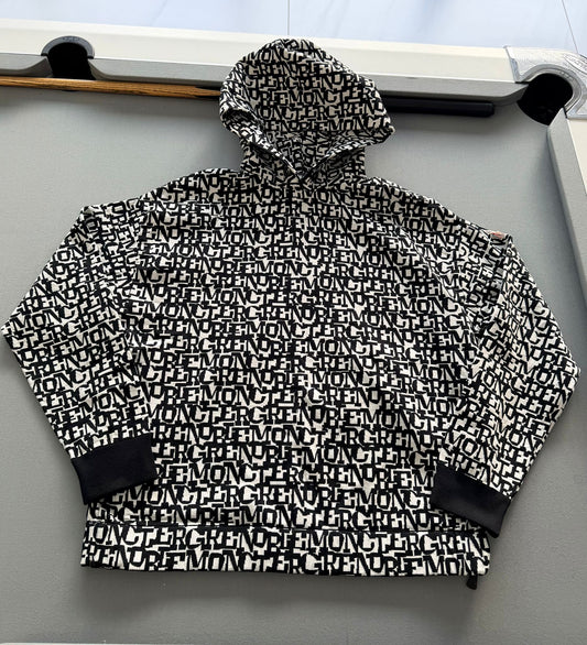Moncler Grenoble All-Over Logo Print Tricot Hoodie - Medium (23.5''ptp)