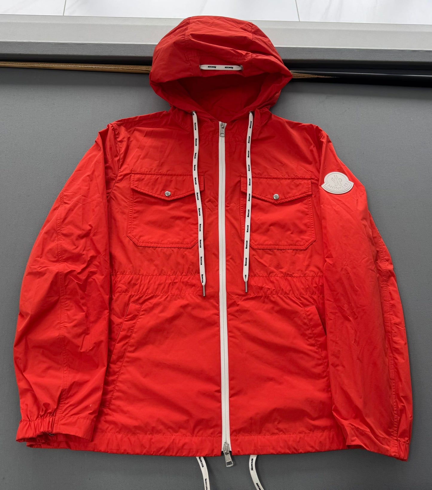 Moncler Carion Orange Windbreaker Jacket - Size 2 (24''ptp)
