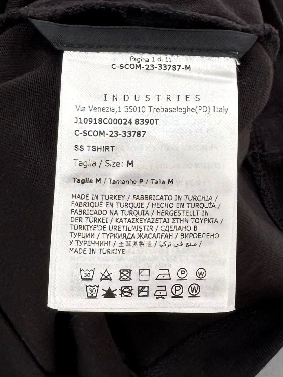 Moncler Black Logo Tape Relaxed Fit Cotton T-Shirt - Medium (21” PTP)