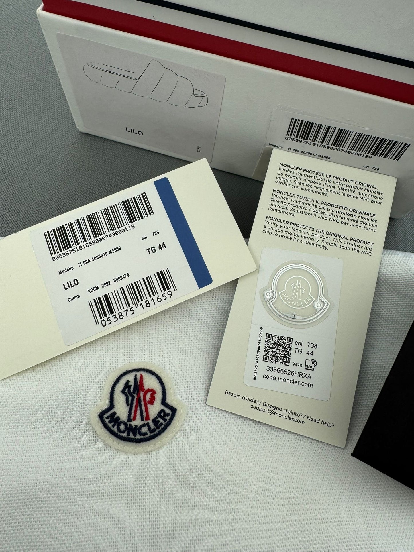 Moncler Blue Lilo Sliders - Size 10 (EU44)