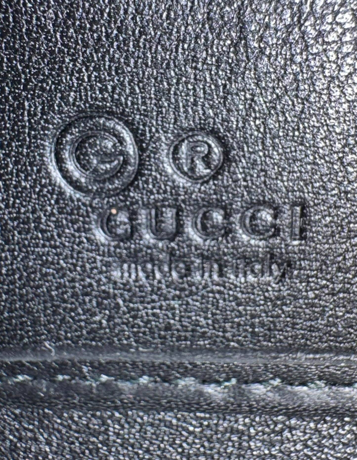 Gucci Micro Guccissima GG Black Leather Zip Around Purse