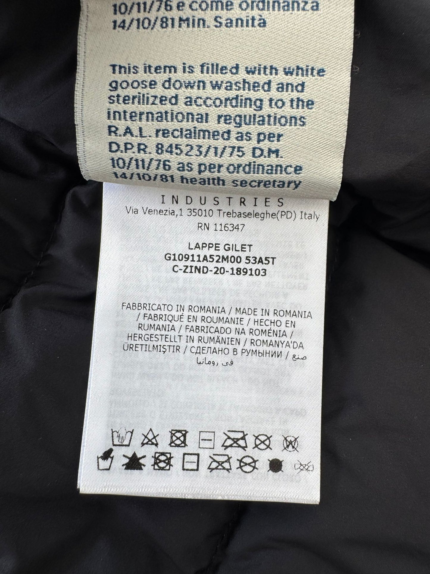 Moncler Lappe Navy Gilet - Size 1 - 21” PTP - Medium