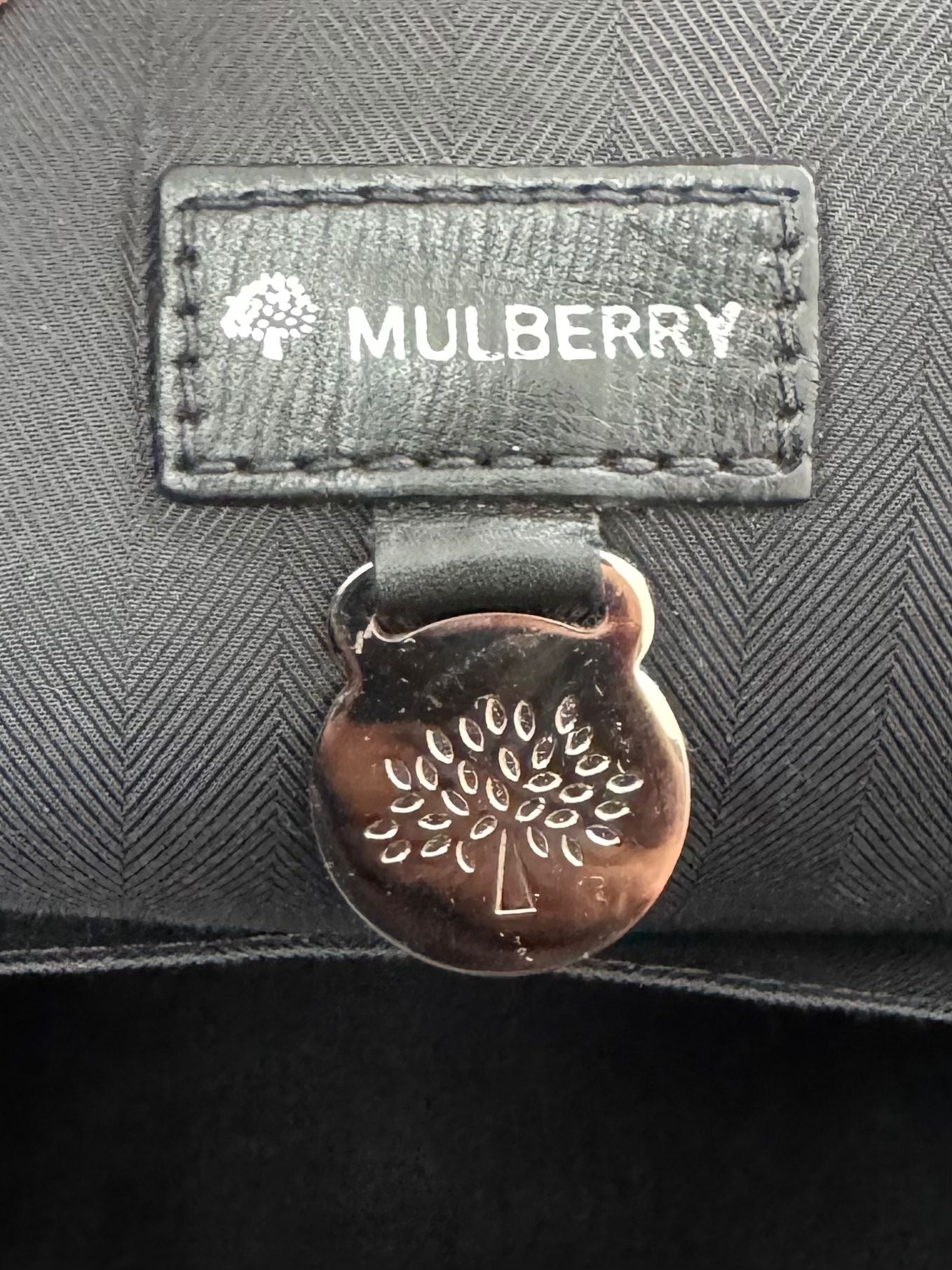 Mulberry Elkington Grained-Leather Black Briefcase With Brass Hardware