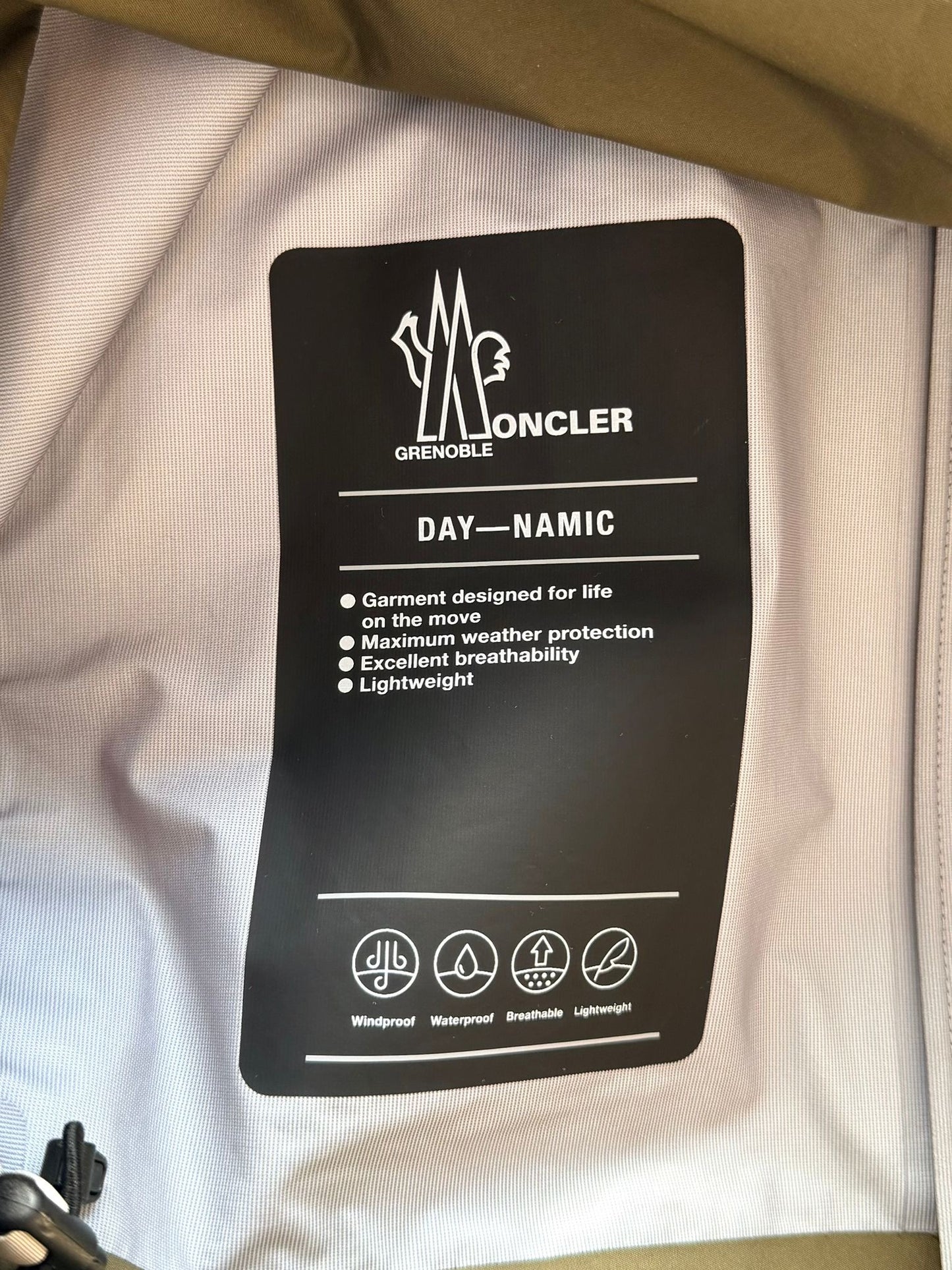 Moncler Fel Grenoble Gortex Khaki Jacket - Size: 3 (26'' ptp)