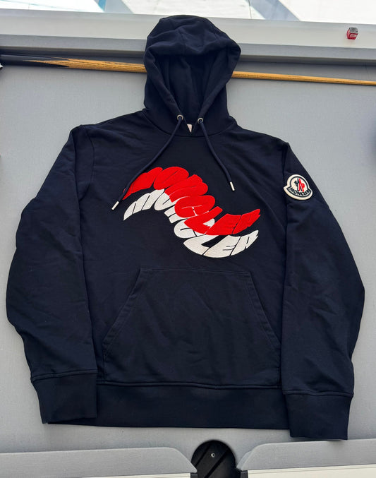 Moncler Wave Logo Hoodie - Navy - XXL - 25'' PTP