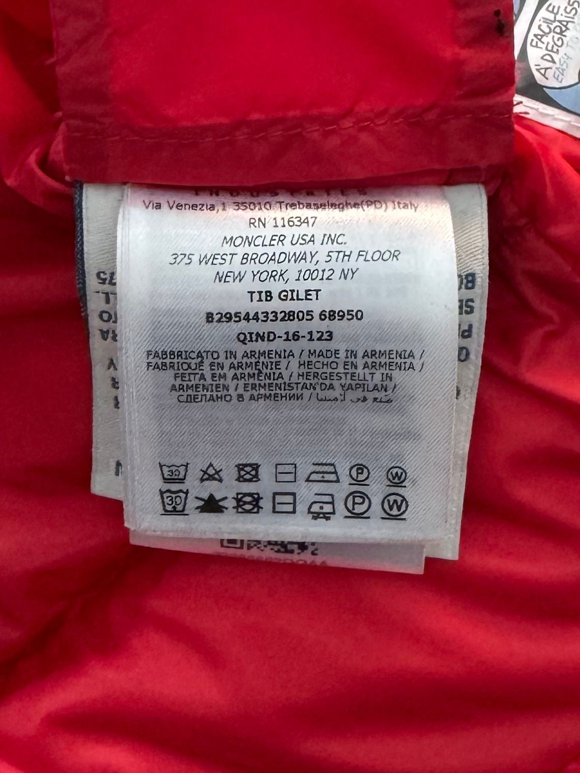 Moncler Red Tib Down Gilet - Age 10