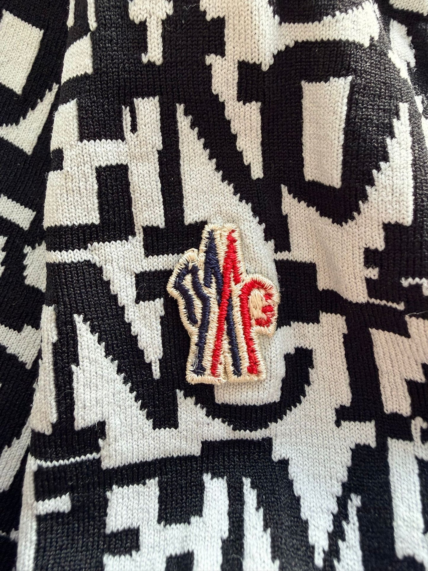 Moncler Grenoble All-Over Logo Print Tricot Hoodie - Medium (23.5''ptp)