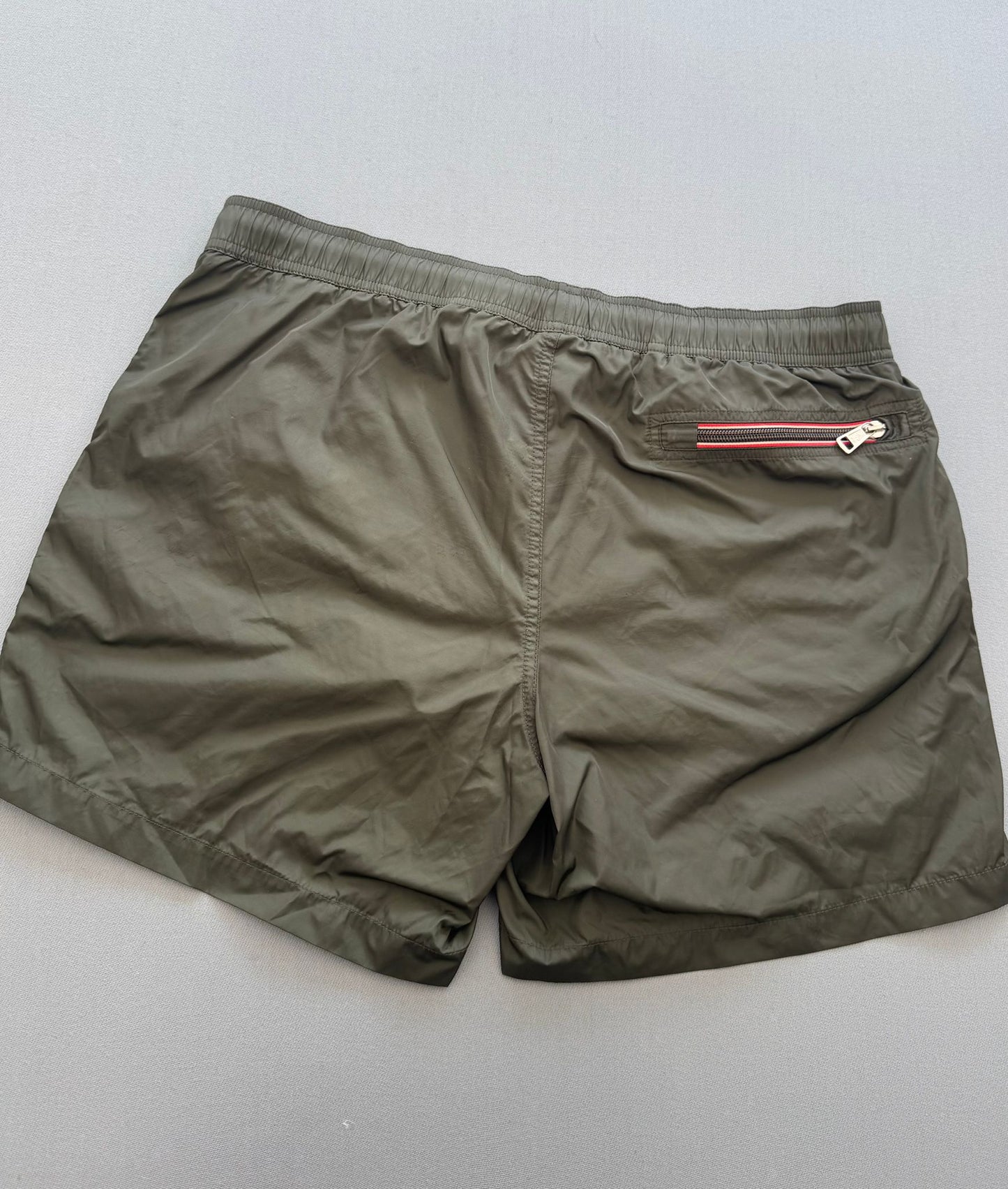 Moncler Logo Khaki Swim Shorts - Large - 32-34'' Waist