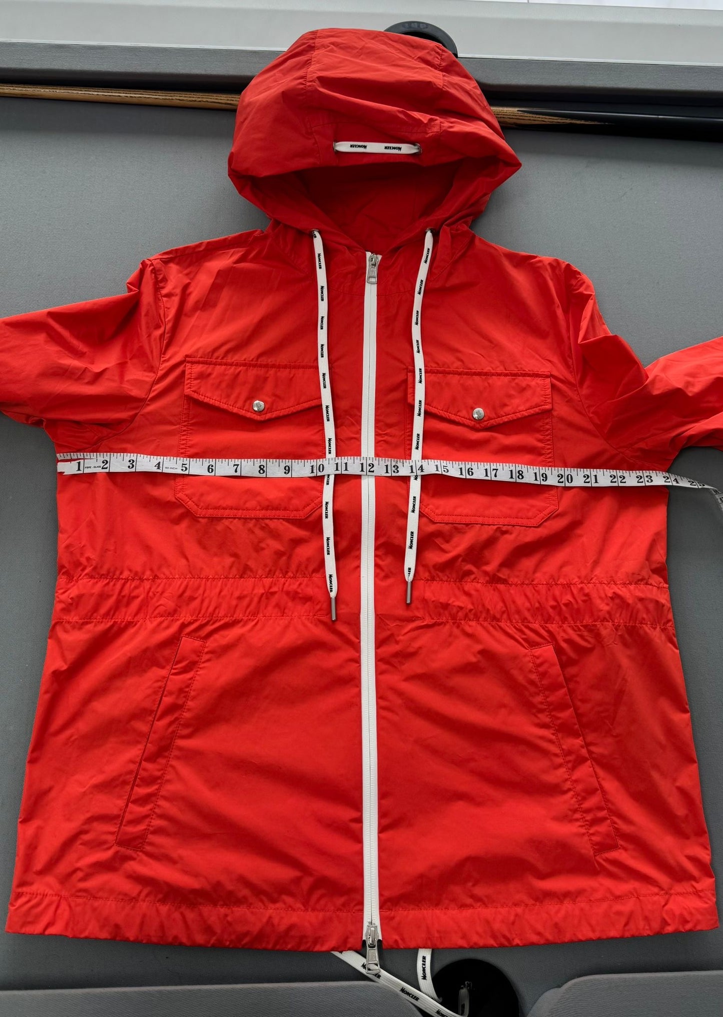 Moncler Carion Orange Windbreaker Jacket - Size 2 (24''ptp)