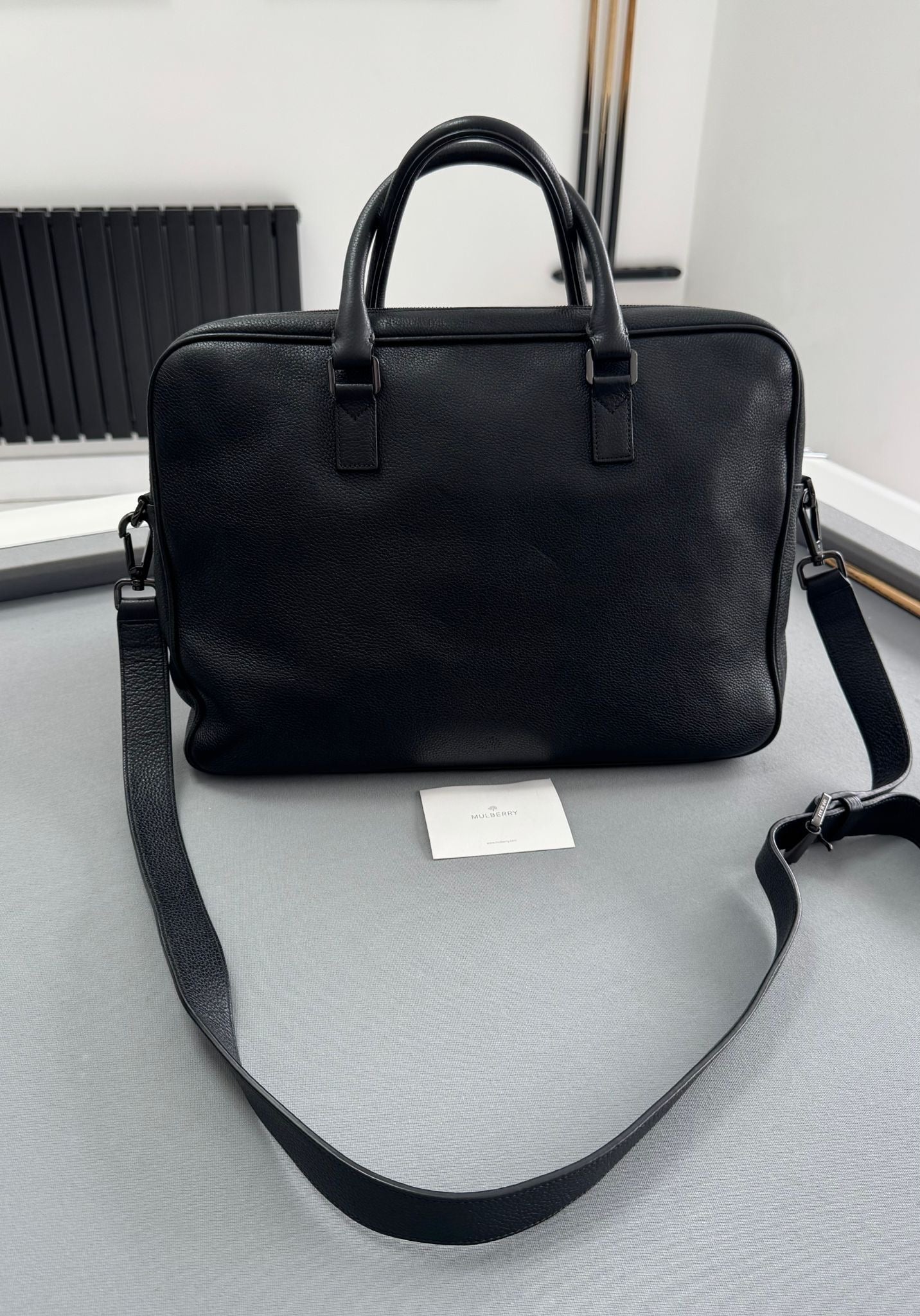 Mulberry Theo Dark Grey Laptop Bag Document Briefcase