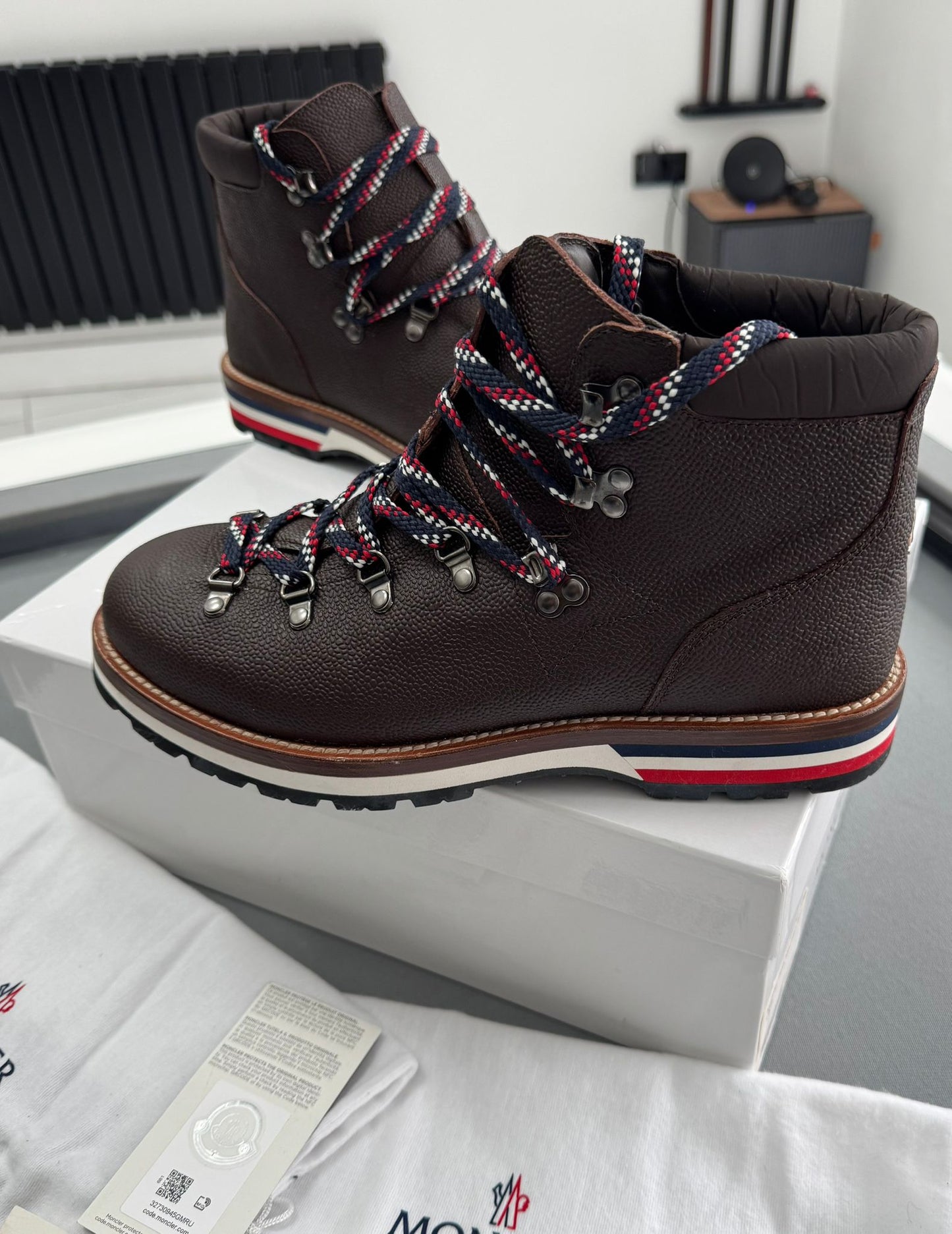 Moncler Brown Leather Mountain Peak Boots - UK9 (EU43)