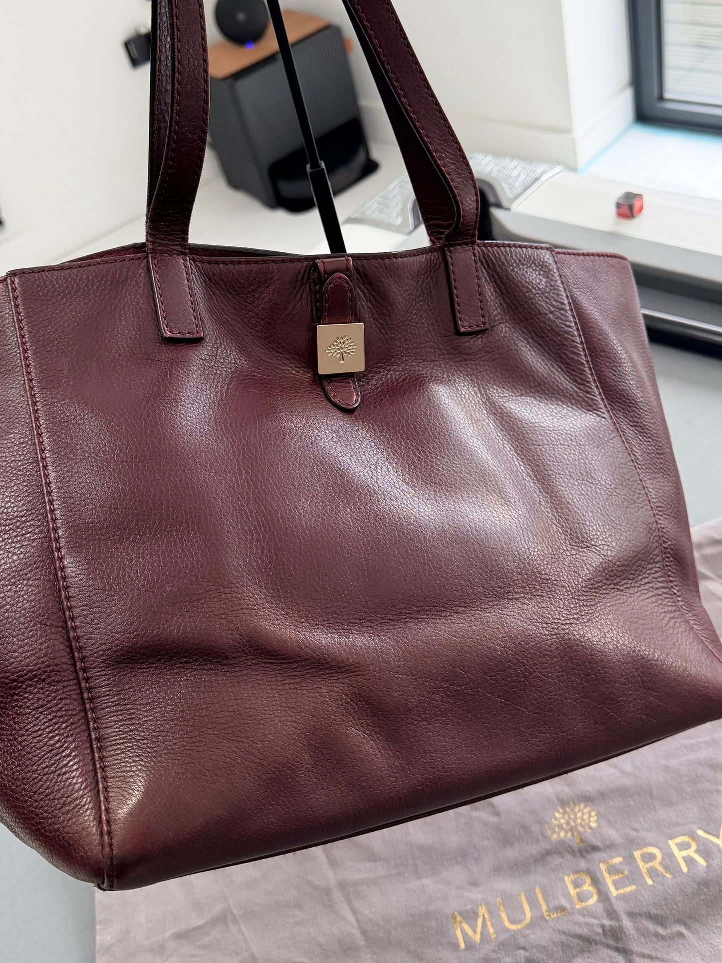 Mulberry Leather Tessie Tote in Oxblood
