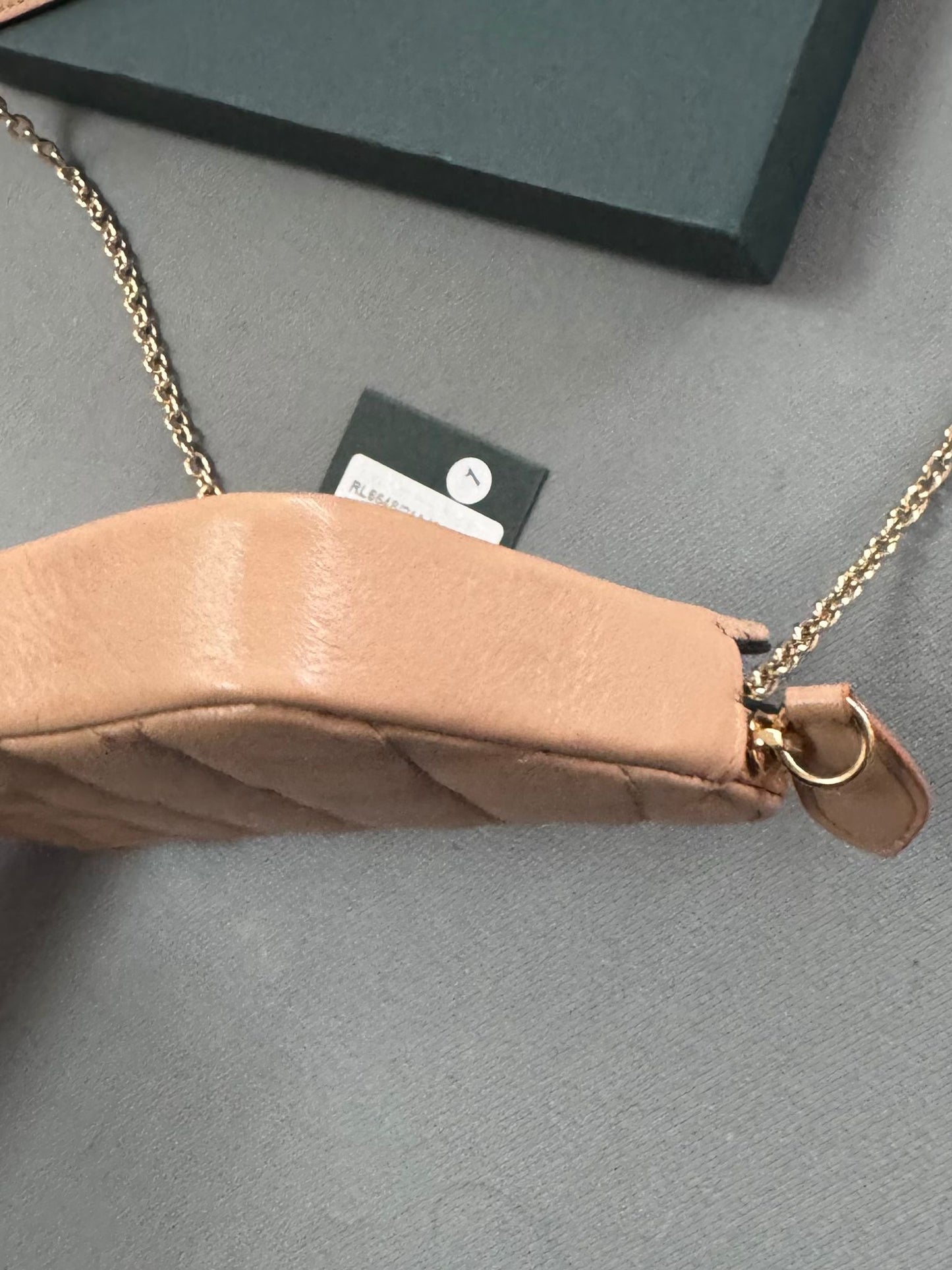 Mulberry Plaque Quilted Wallet On Chain In Light Salmon