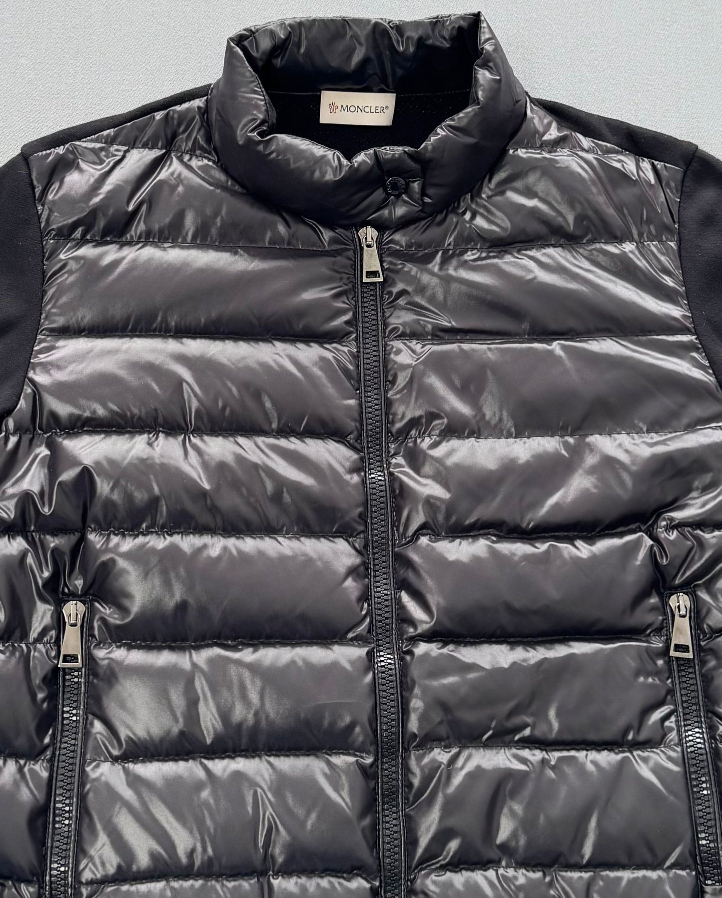 Moncler Maglia Black Zip Up Padded Cardigan - Medium (UK10/12)