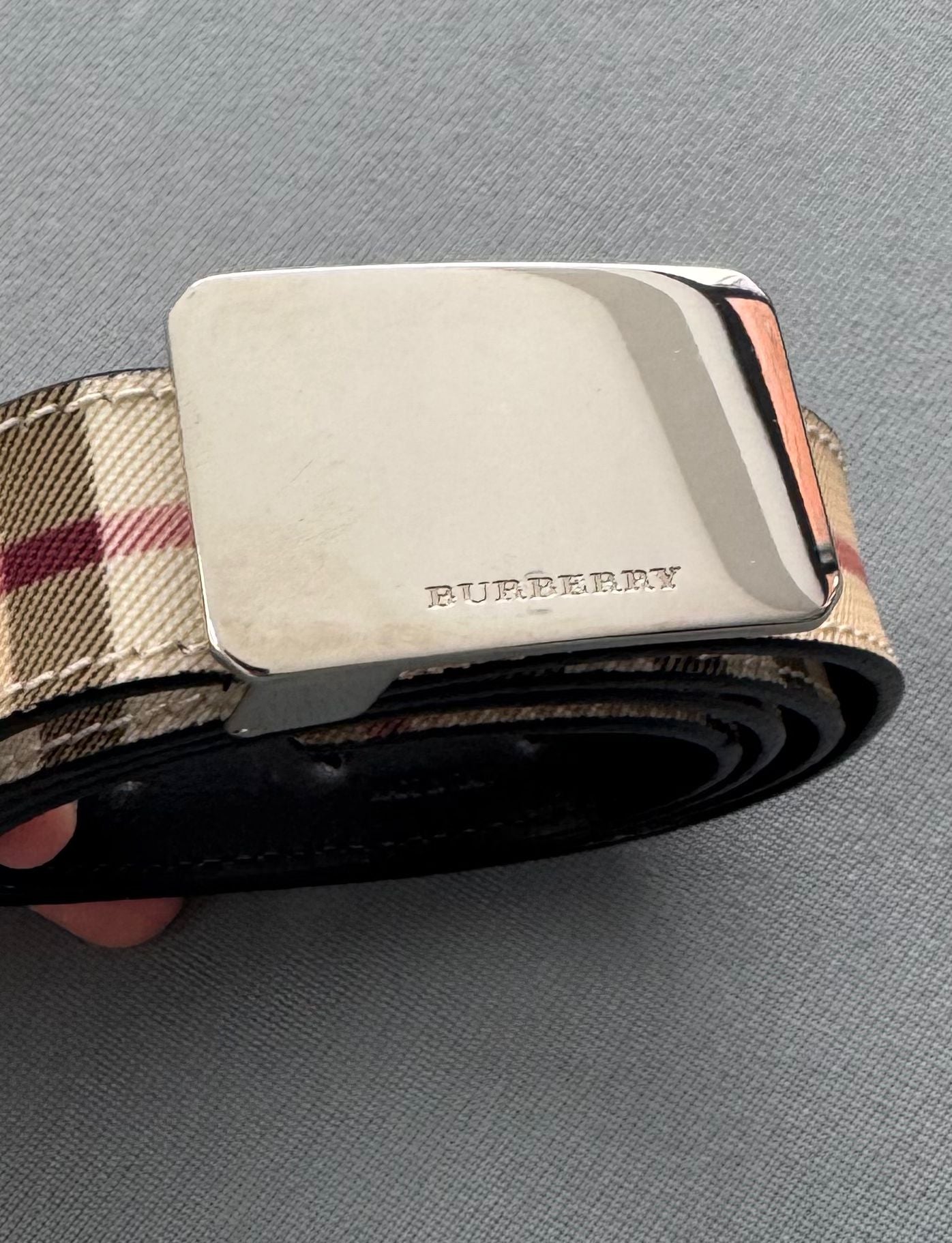Burberry Nova Check Coated Canvas Belt - Size 40 / 100 - Fits UK12/14