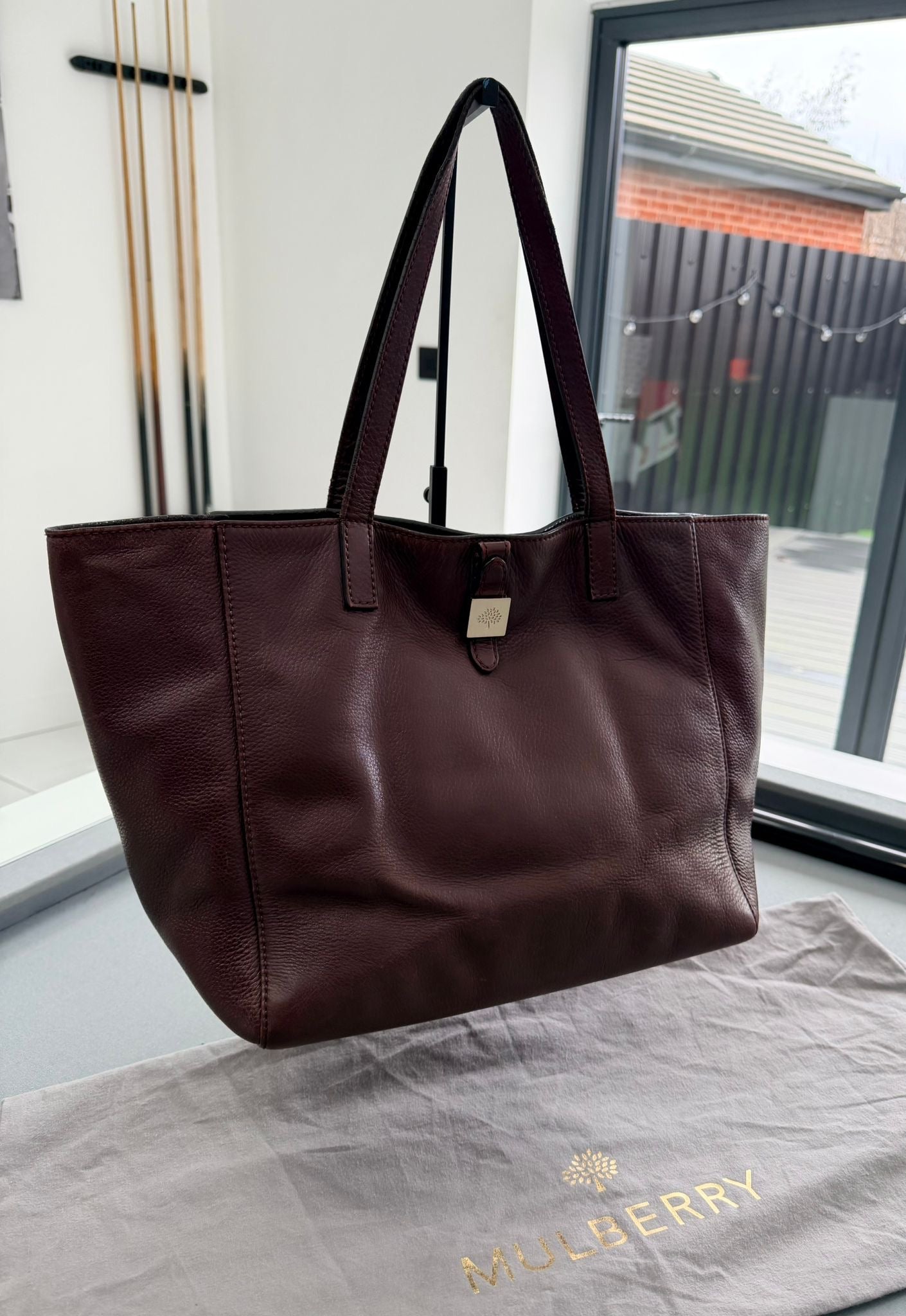Mulberry Leather Tessie Tote in Oxblood