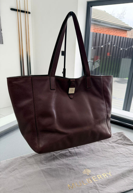 Mulberry Leather Tessie Tote in Oxblood