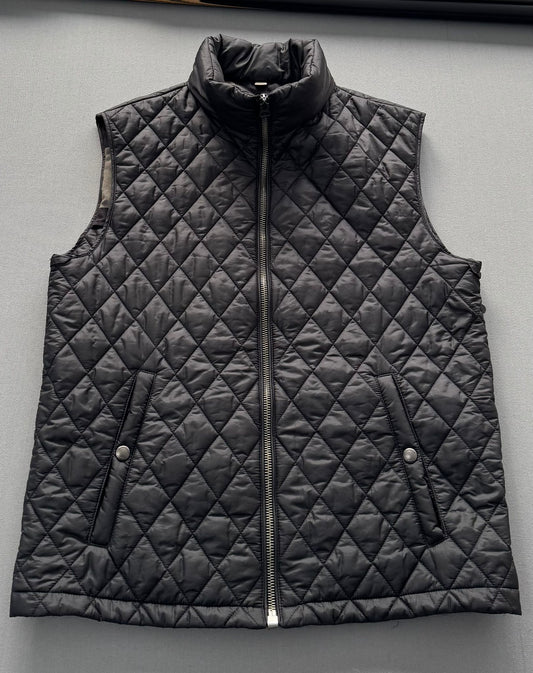 Burberry Black Quilted Gilet - Size Medium - 20” PTP