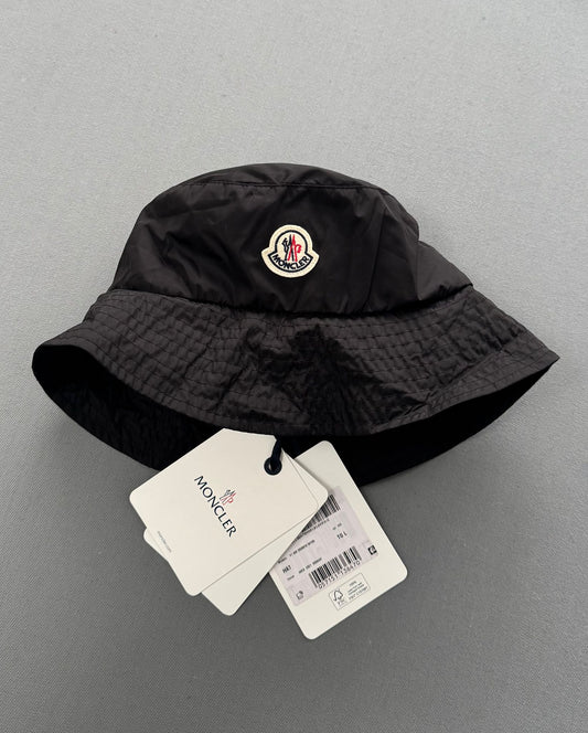 Moncler Black Bucket Hat - Black - Brand New With Tags