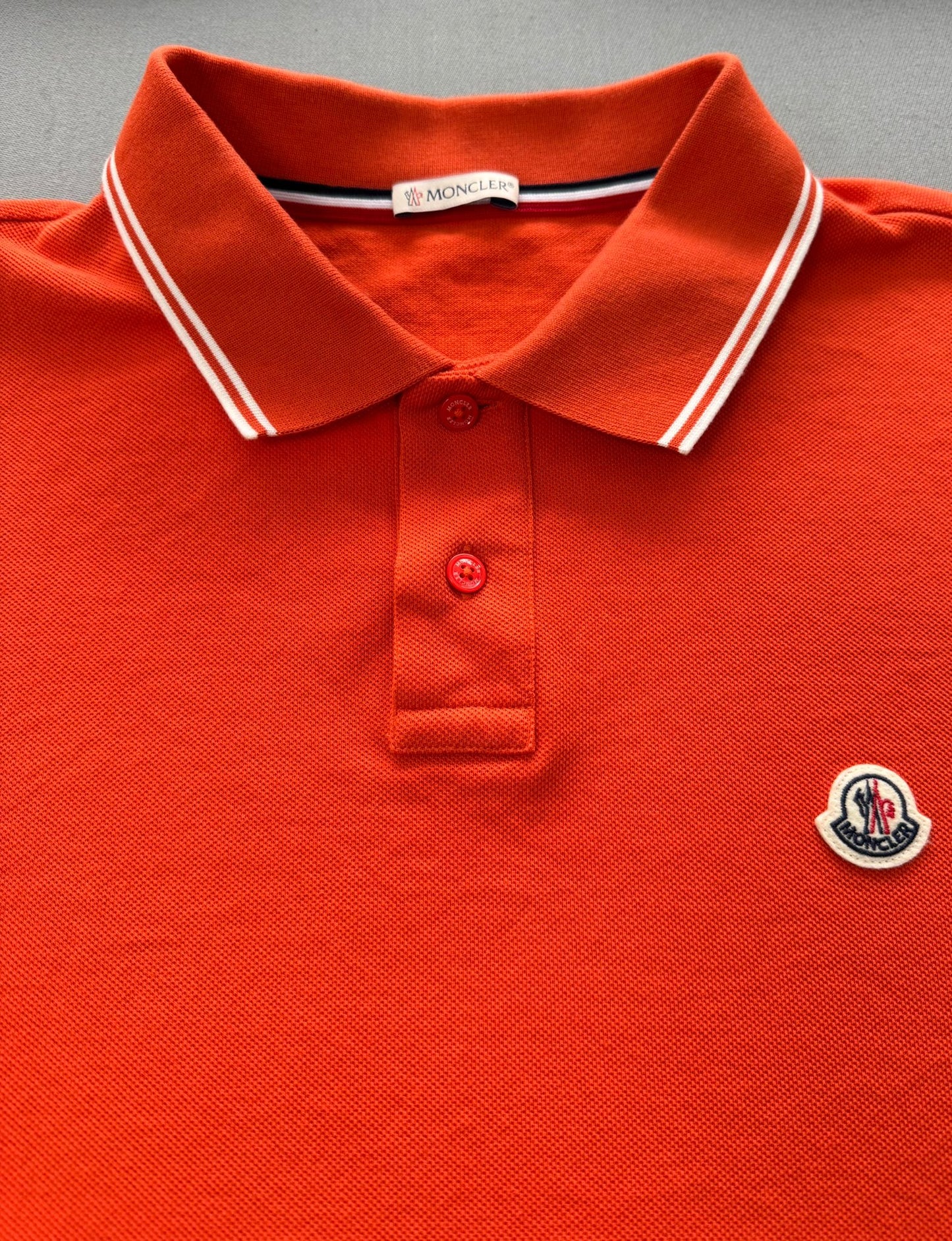 Moncler Orange Polo - Size: 3XL (26''PTP)