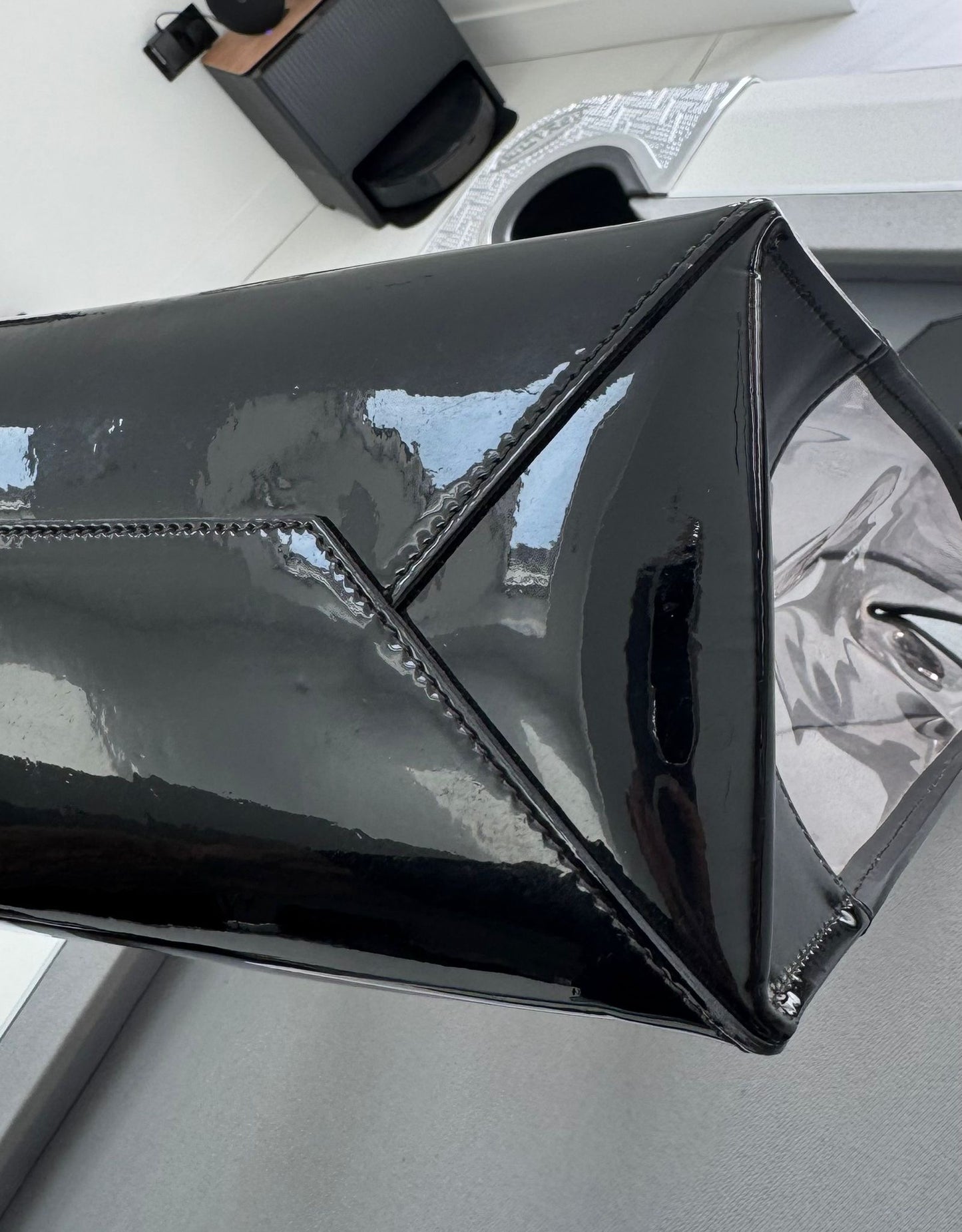 Balmain Printed Logo Transparent Tote Bag