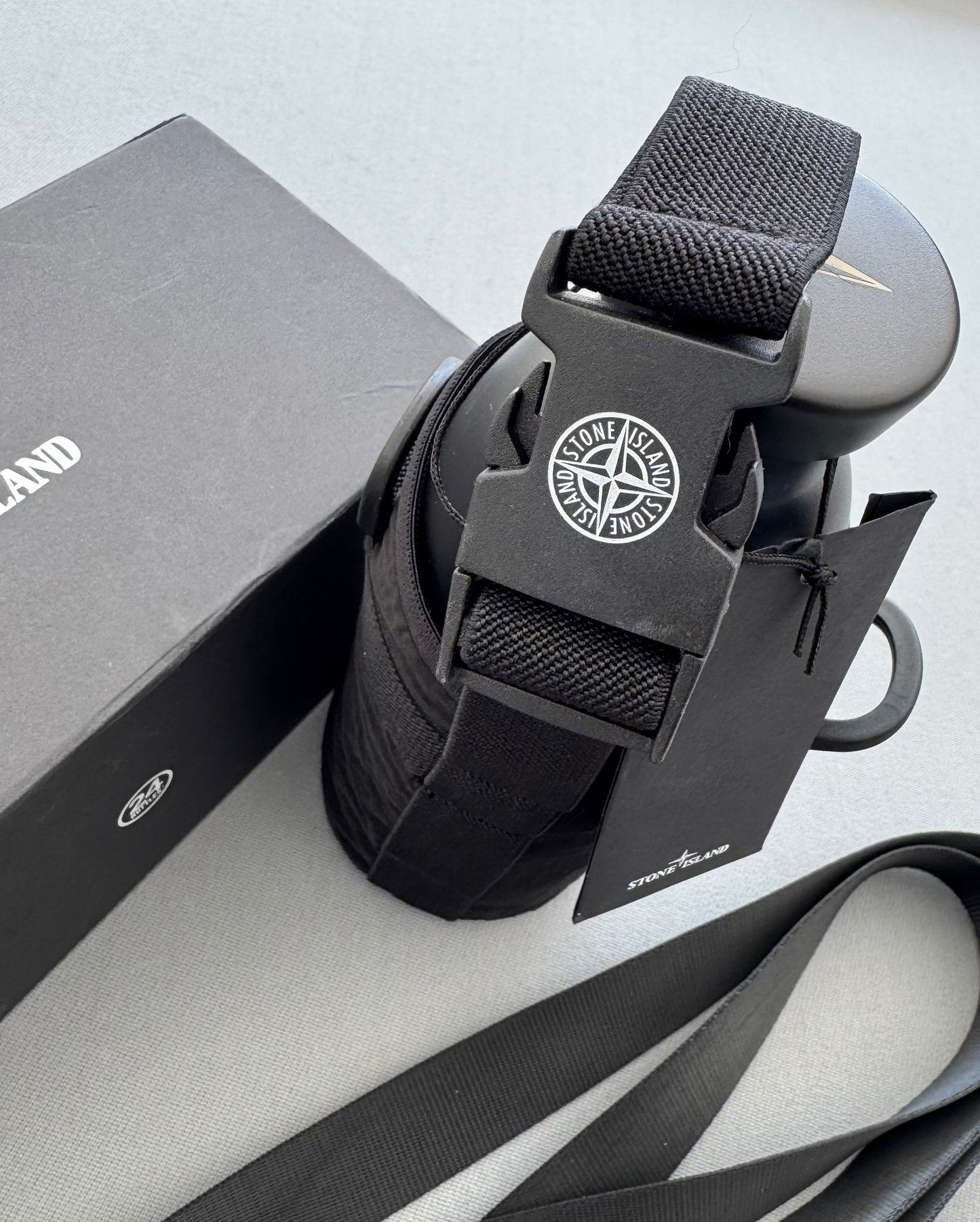 Stone Island X 24 Nylon Metal Black Stainless Steel Flask Water Bottle