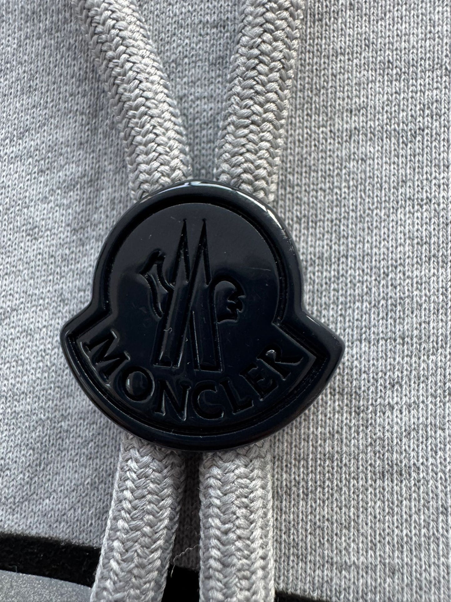 Moncler Maglia Grey Reflective Bar Hooded Sweater - Large (23''ptp)