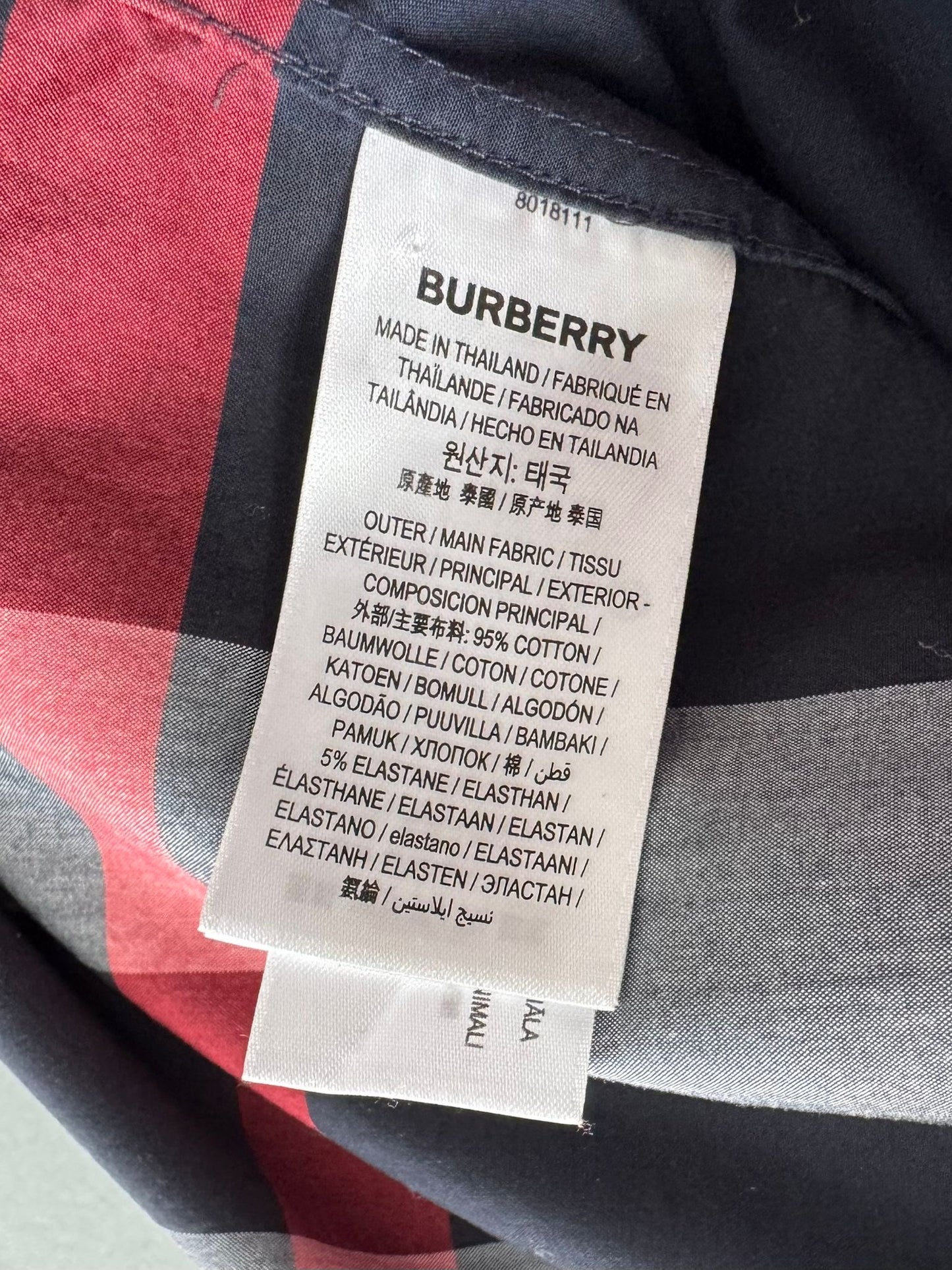 Burberry Navy Somerton Long Sleeve Check Shirt - Medium (21.5''ptp)