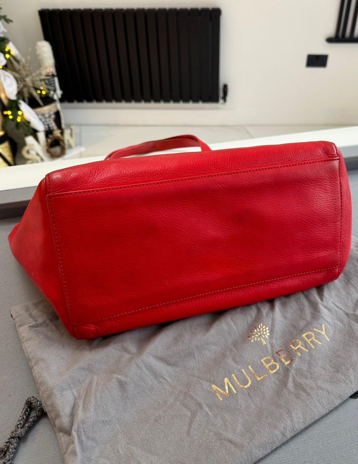 Mulberry Leather Tessie Tote in Poppy Red