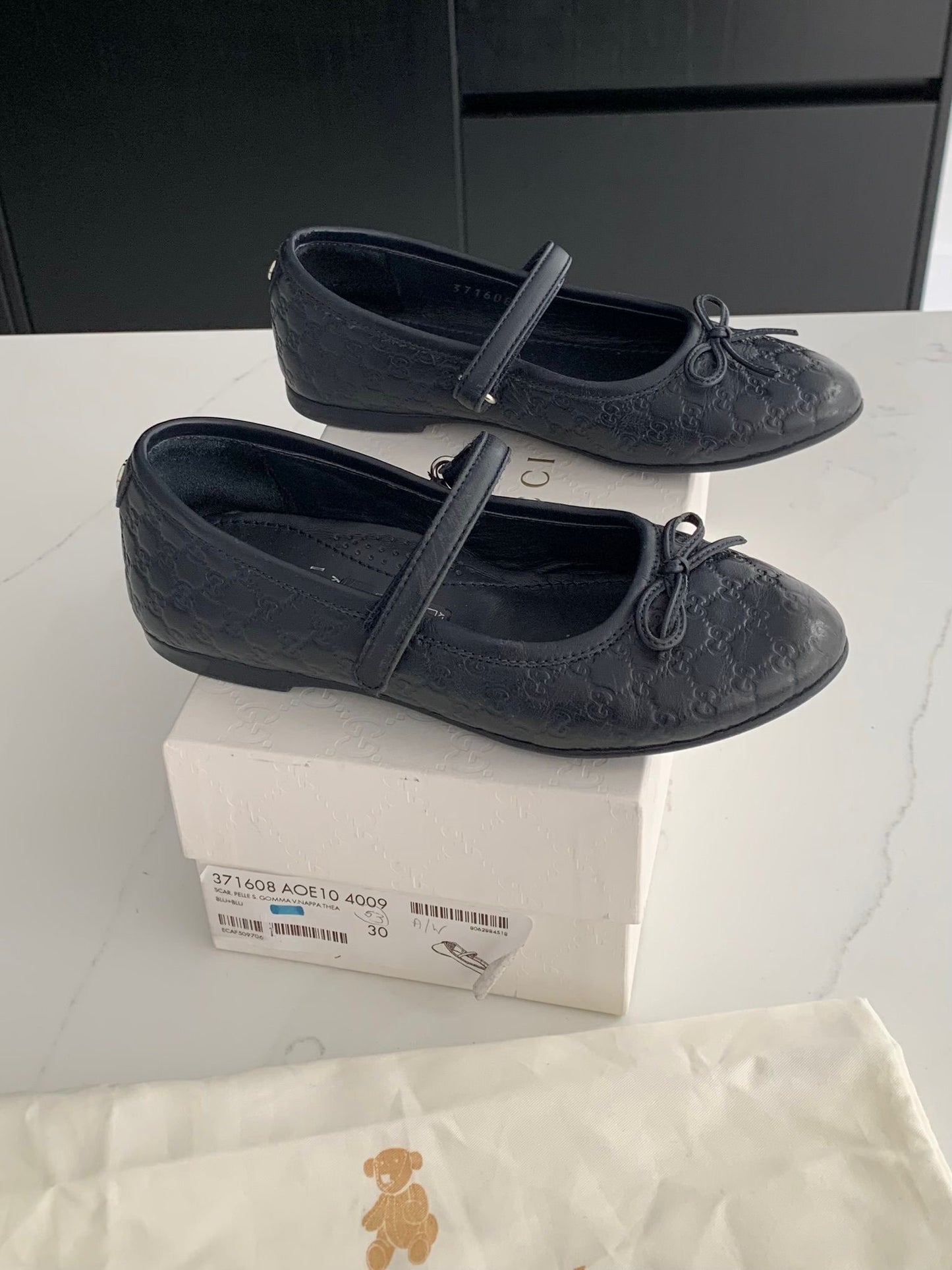 Gucci Girls Navy Thea Dolly Shoes - Size 12 (EU30)