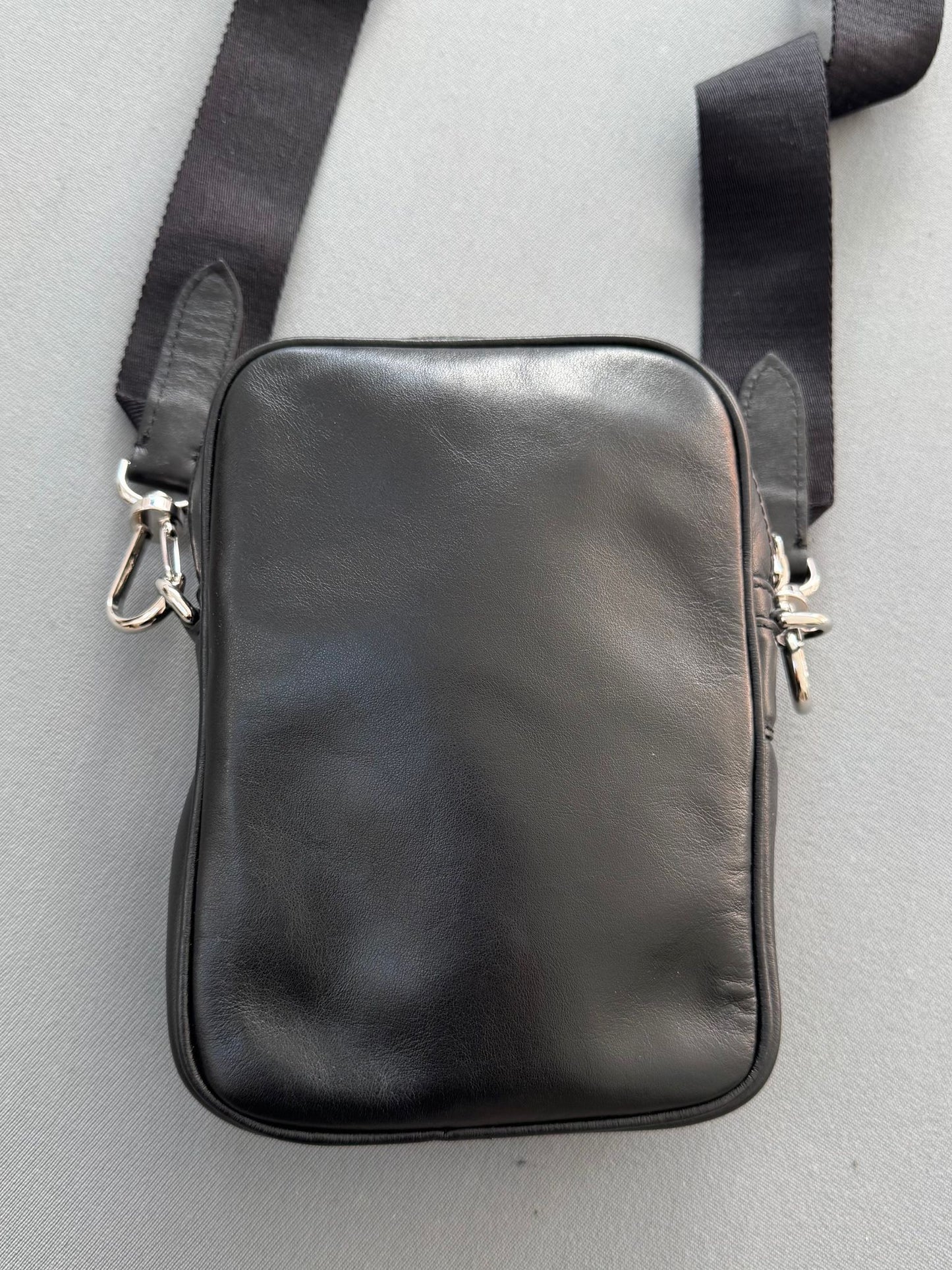 Moncler Mini Black Leather-Trimmed Crossbody Bag