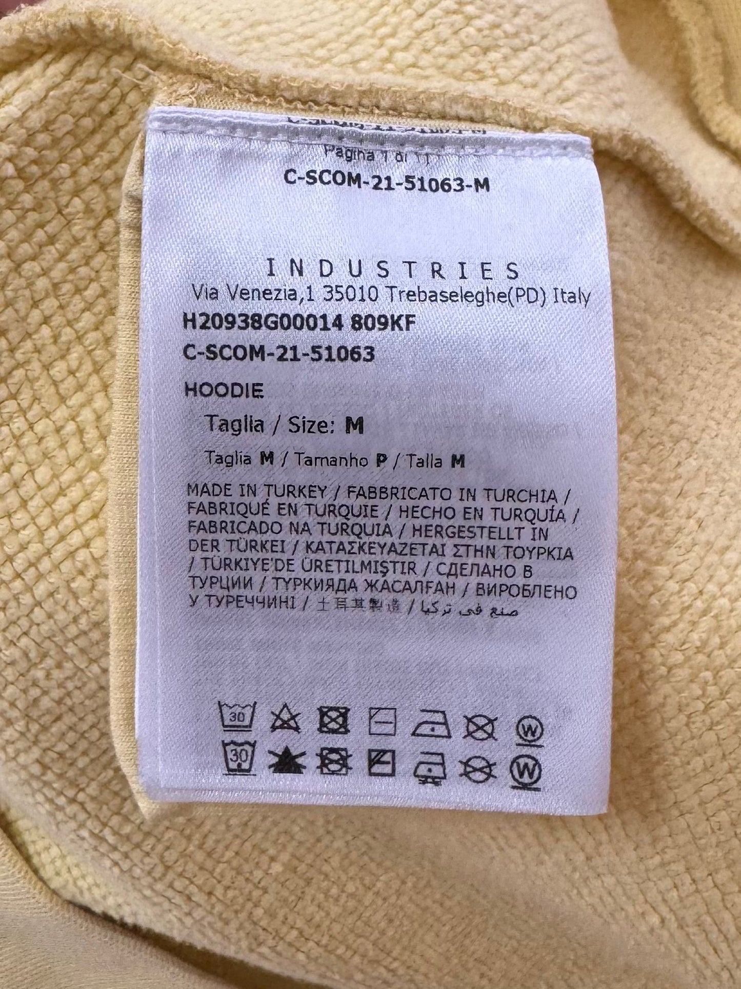 Moncler Ladies Printed Cotton Blend Yellow Hoodie - Size: Medium (22.5''ptp)