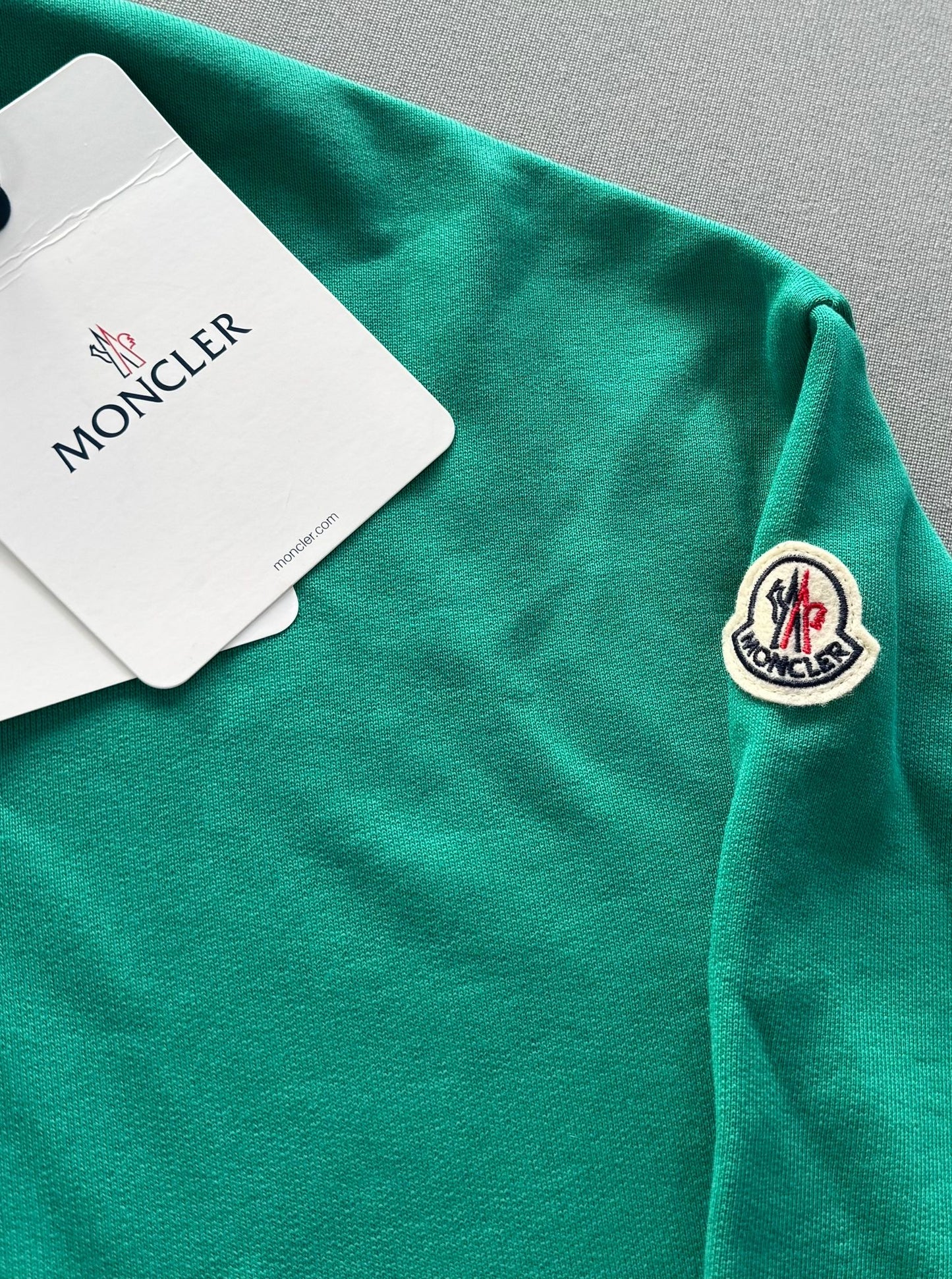 Moncler Men's Green Graphic Logo Embroidered Sweatshirt - Size: Medium (24''ptp) Fits Large