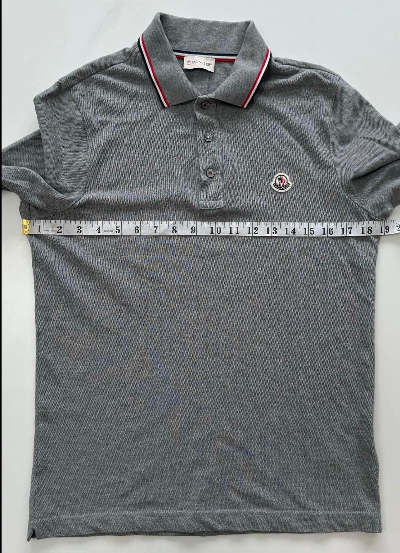 Moncler Long Sleeve Piqué Polo – Grey (Small)