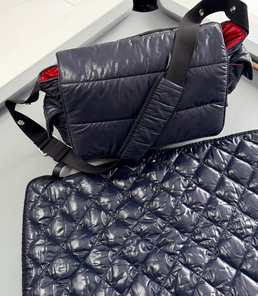 Moncler Mommy Navy Quilted Nylon Changing Bag with Mat – Authentic Pre-Loved UK | Westin High End
