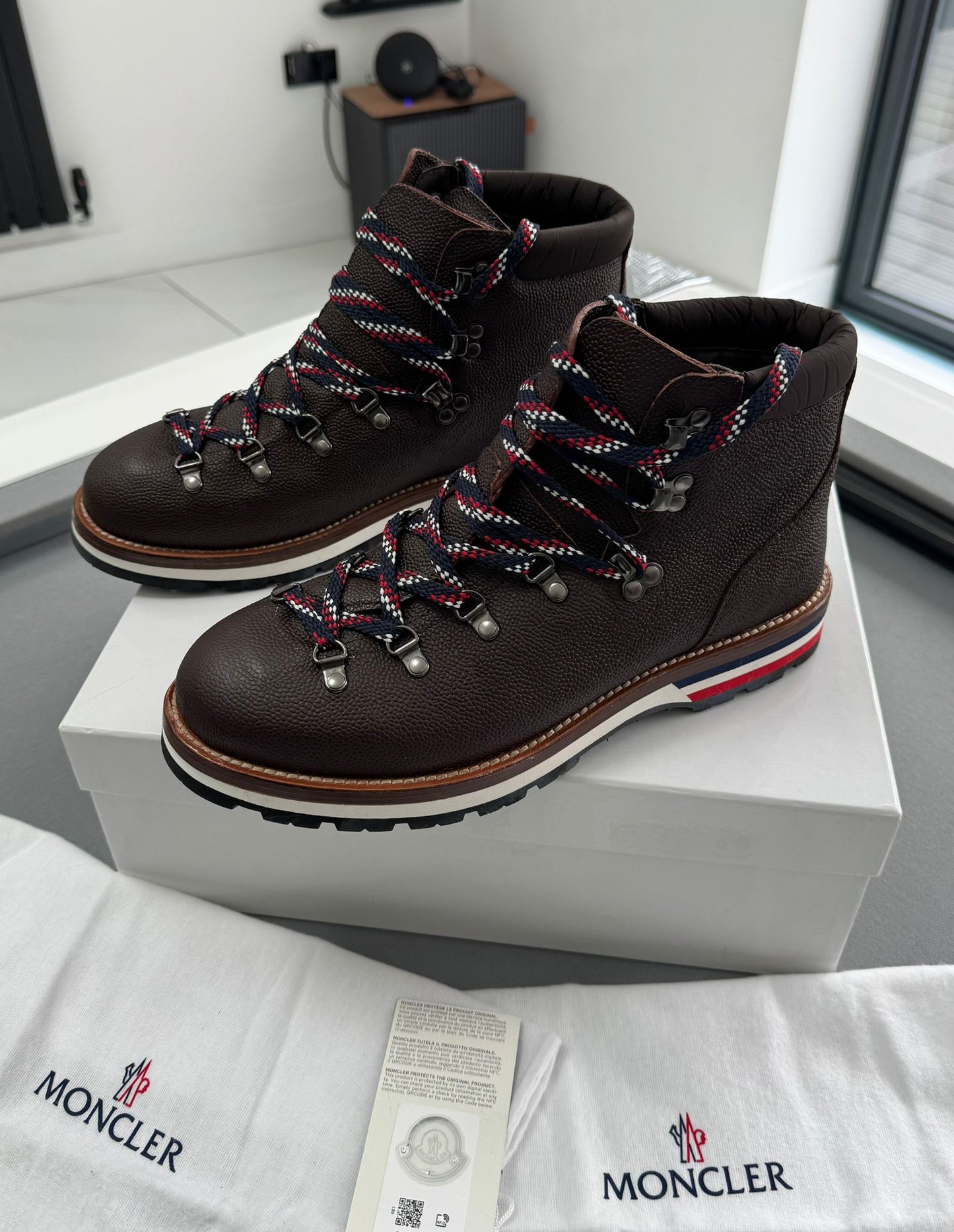 Moncler Brown Leather Mountain Peak Boots - UK9 (EU43)