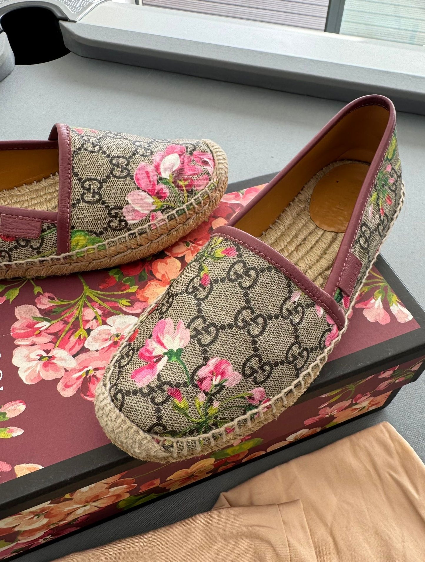 Gucci Multicolor GG Floral Bloom Coated Canvas Slip On Espadrilles UK 3/EU 35.5