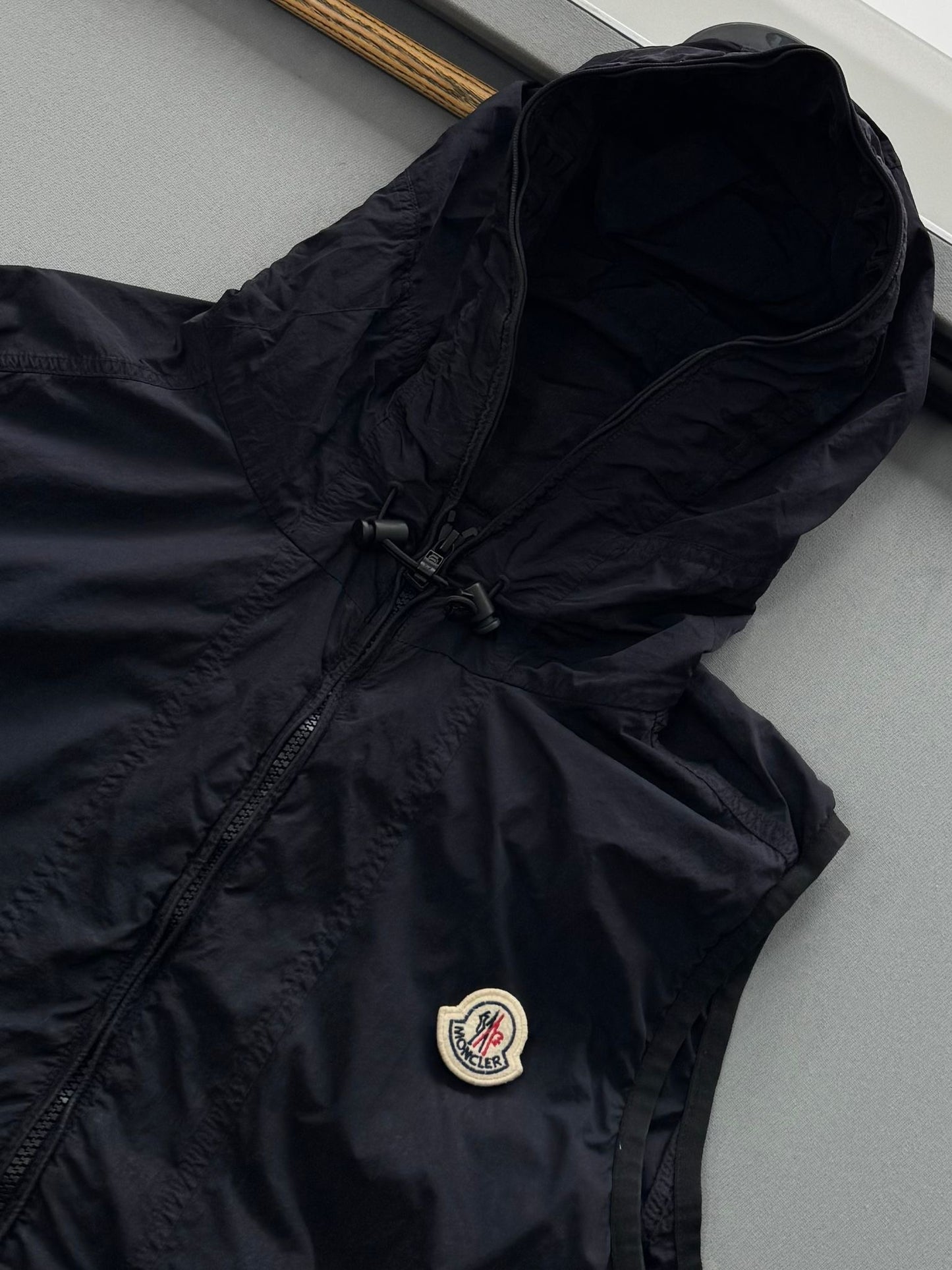 Moncler Navy Touques Hooded Gilet - Size: 5 (25''ptp)