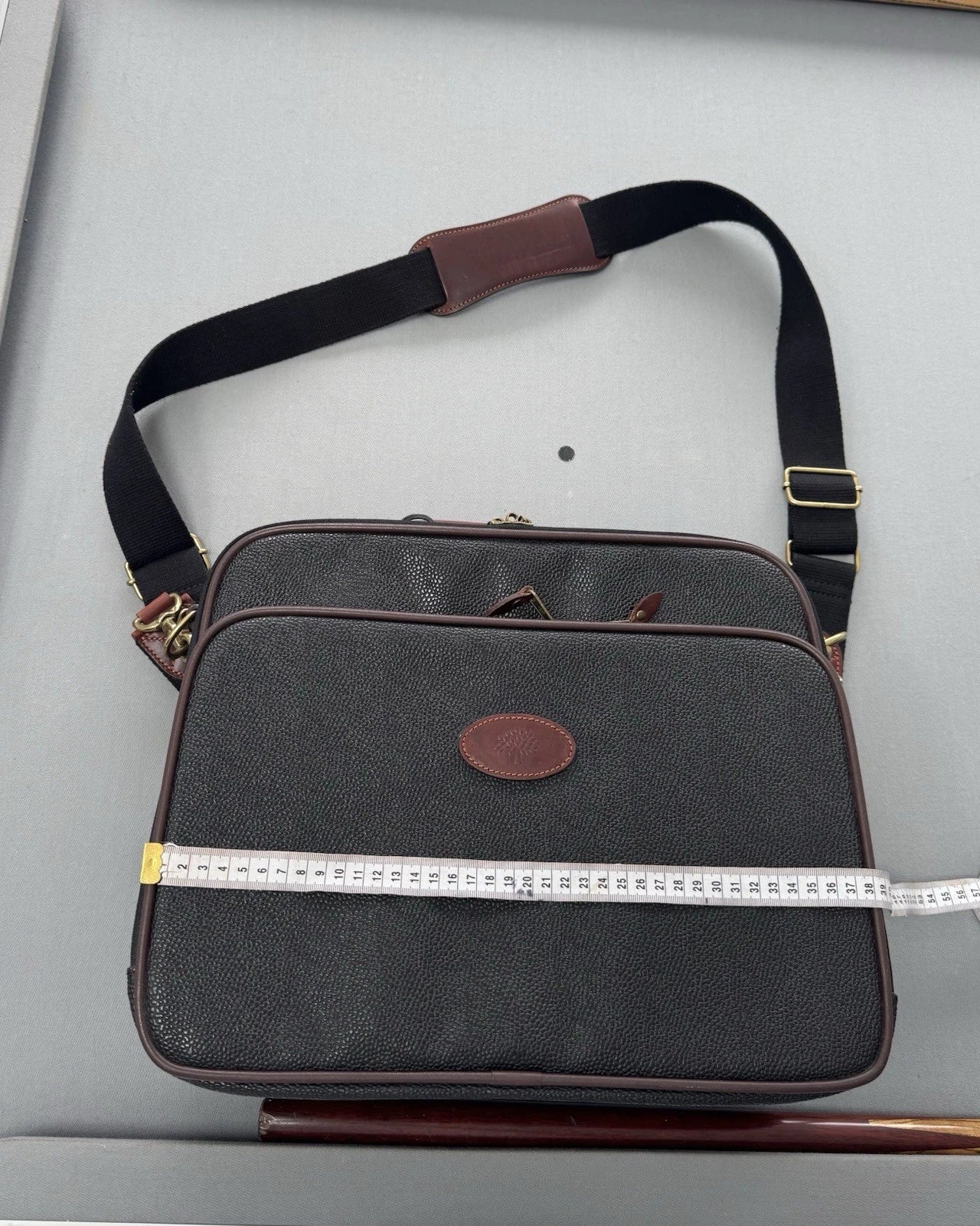 Mulberry Black Scotchgrain Briefcase