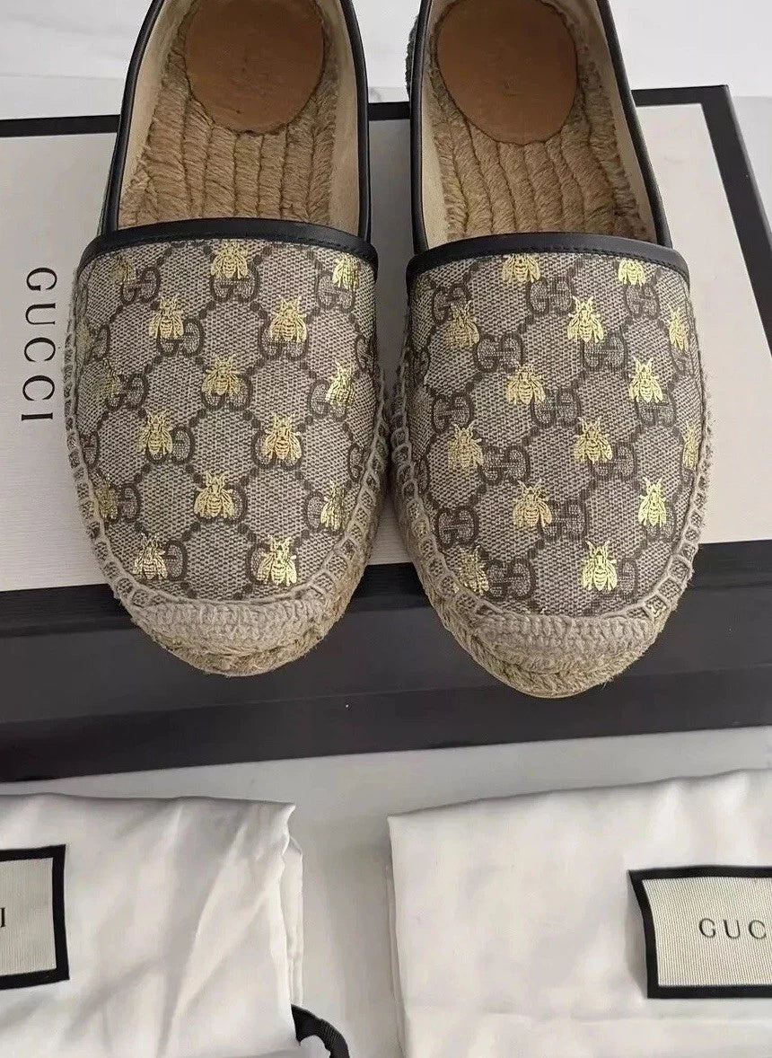 Gucci Bee GG Espadrilles - EU 38 - UK 5