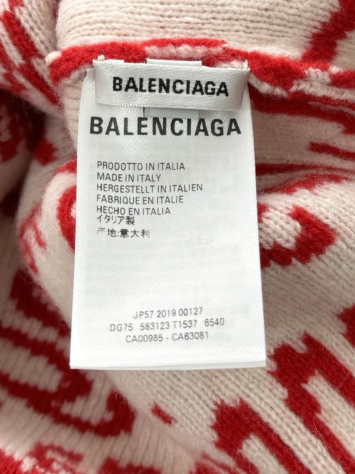 Balenciaga Red Logo Beanie Hat
