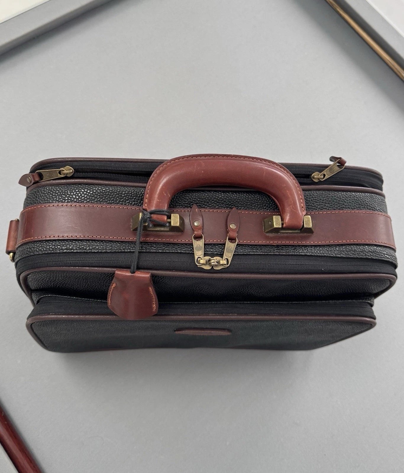 Mulberry Black Scotchgrain Briefcase