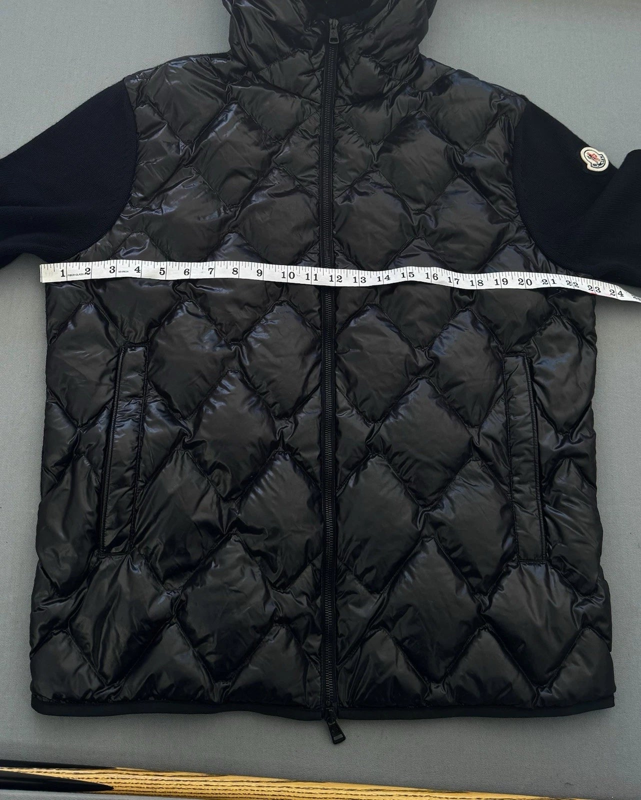 Moncler Tricot Black Padded Cardigan - XL  - PTP 23”