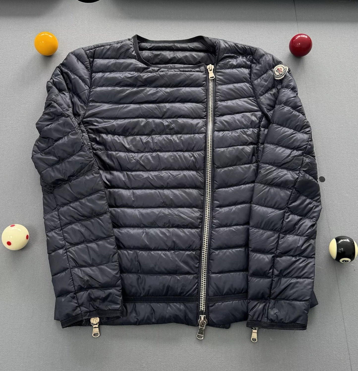 Moncler Navy Amey Down Jacket - Size 3 - UK 10/12 - 19.5” PTP