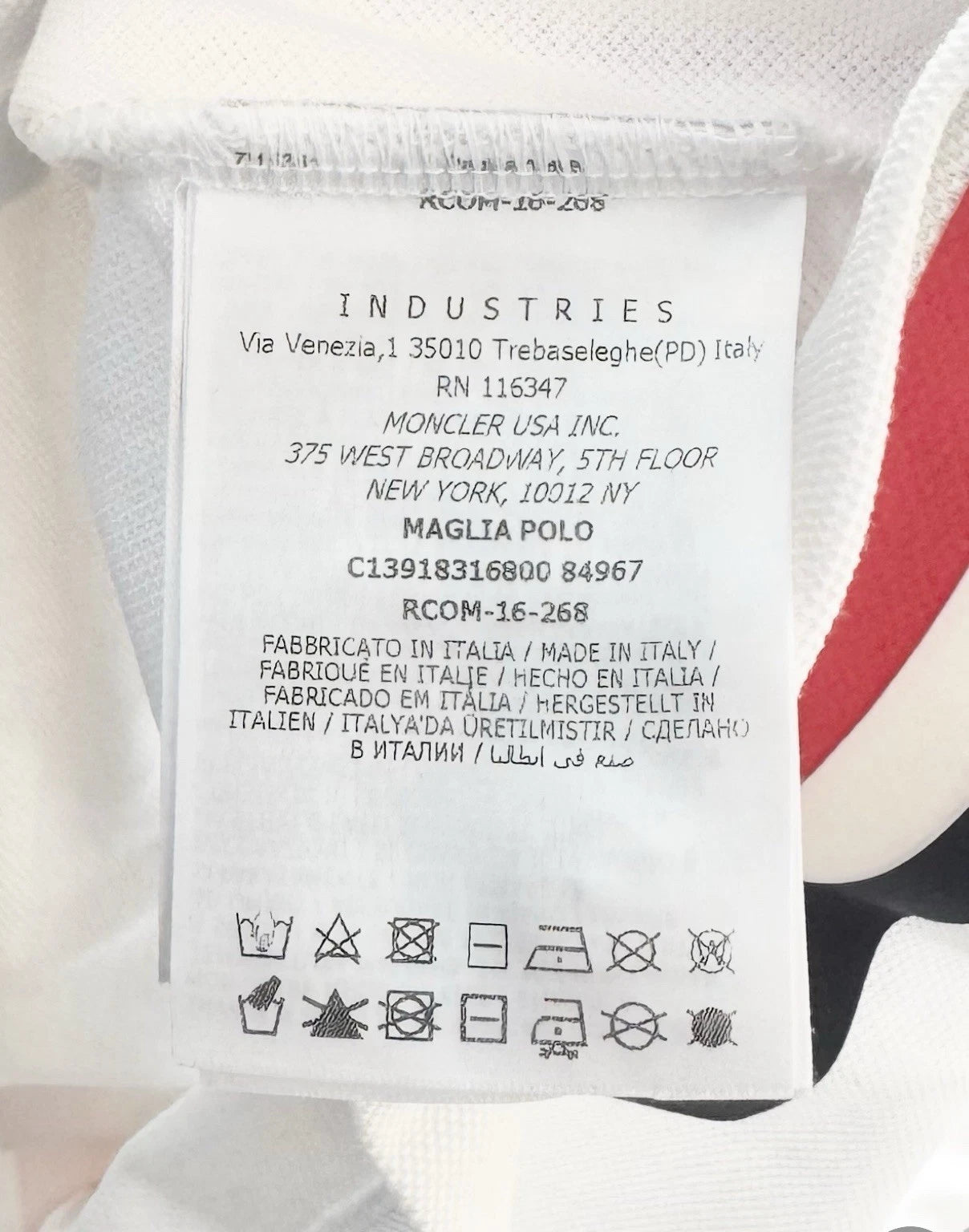 Moncler Gamme Bleu Contrasting Stripe Polo T Shirt - Small - 19.5 ” PTP Fits (S/M)