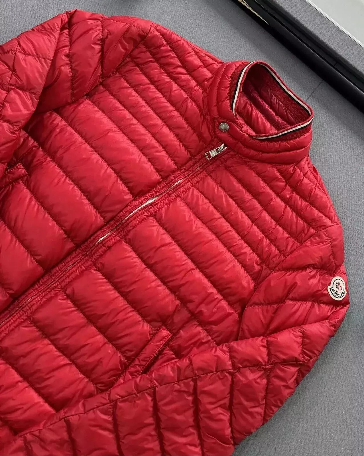 Moncler Red Garin Down Jacket - Size 2 (21''ptp)
