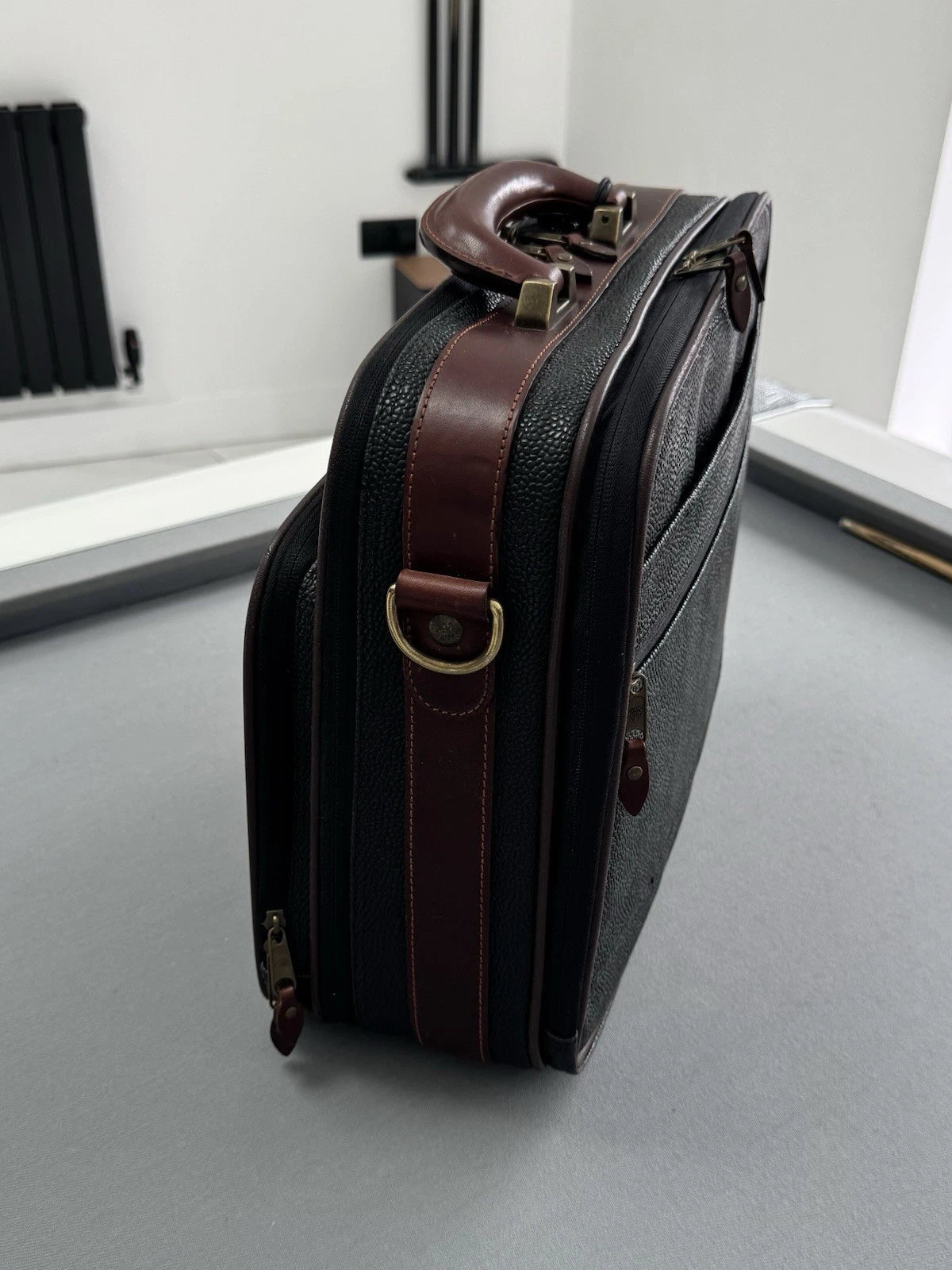 Mulberry Black Scotchgrain Briefcase