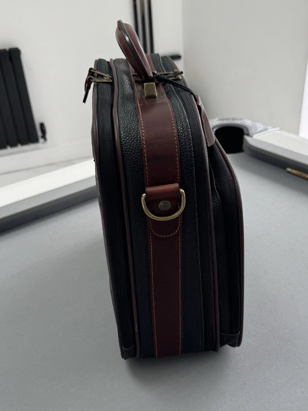 Mulberry Black Scotchgrain Briefcase